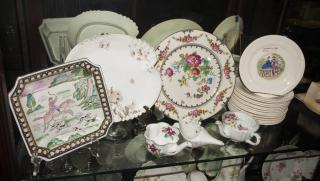 Appraisal: Pcs Asst Decorated China Consisting of Dessert Plates Creamers Toothpick