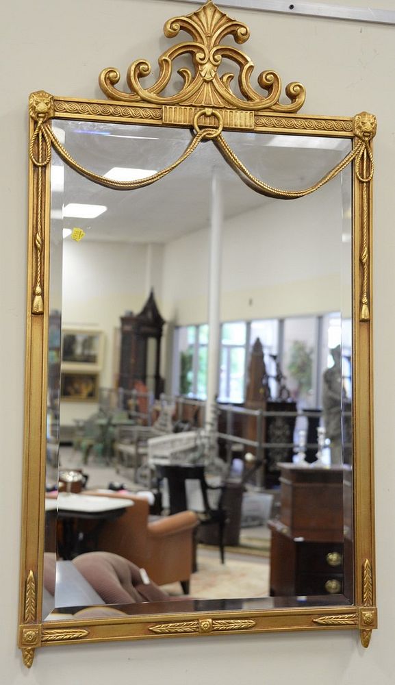 Appraisal: Pair of large majestic mirrors gilt frames with carved tassel