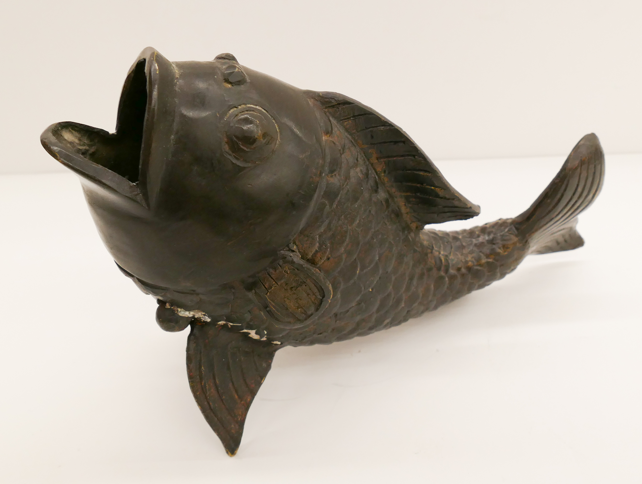 Appraisal: Japanese Bronze Carp Fish Vase- ''