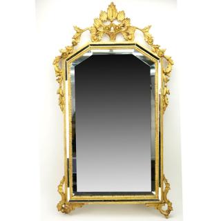 Appraisal: Modern Decorative Italian Gilt Pressed Wood Mirror Signed Made In