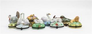 Appraisal: Eight Limoges Porcelain Boxes Height of tallest inches Eight Limoges