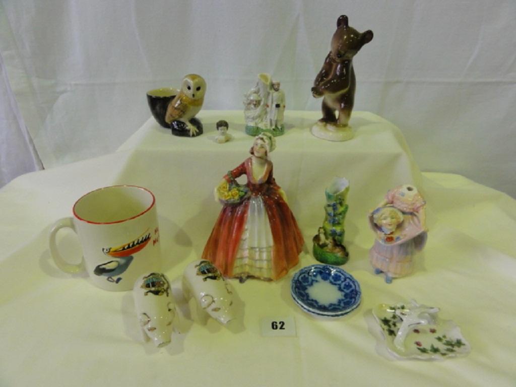 Appraisal: A collection of small decorative ceramics including Royal Doulton figures