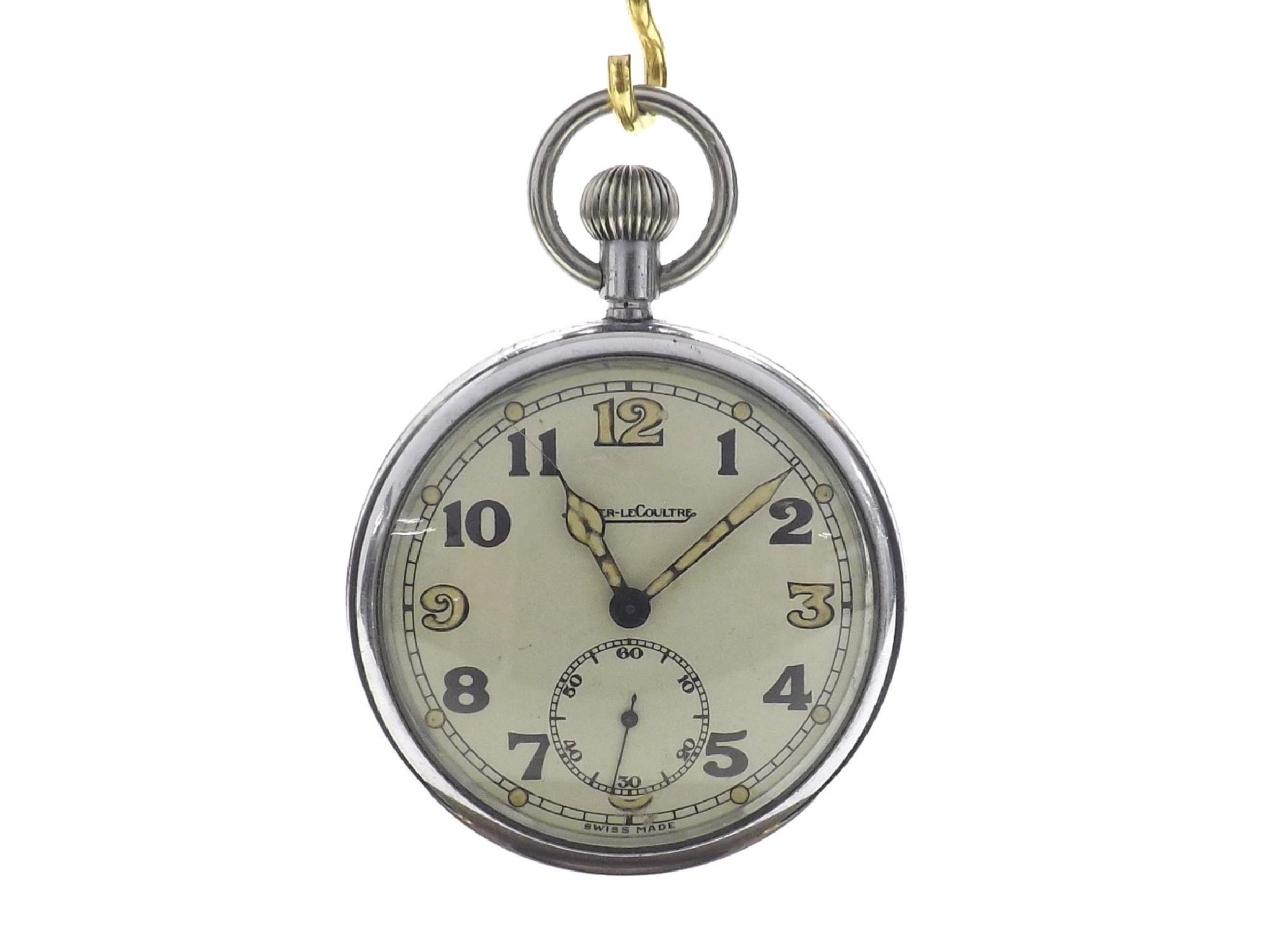 Appraisal: Jaeger LeCoultre WWII Military issue nickel cased lever pocket watch