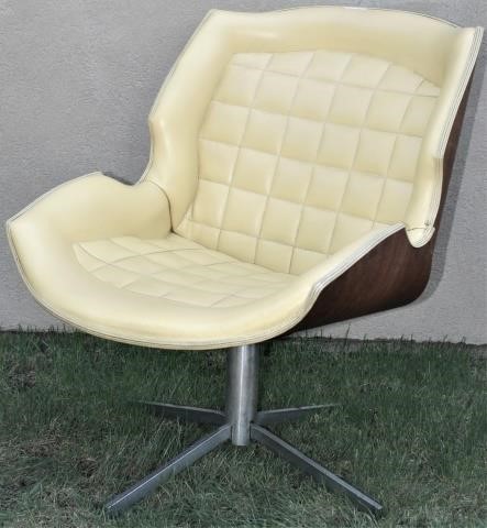 Appraisal: MID-CENTURY GEORGE MULHAUSER - AMERICAN FOR PLYCRAFT LOUNGE CHAIR YELLOW