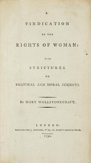 Appraisal: WOLLSTONECRAFT Mary - A Vindication of the Rights of Woman