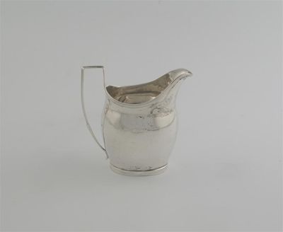 Appraisal: A George III plain oval cream jug with reeded borders