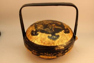 Appraisal: Antique Chinese Gilt Covered Box with handle Chinese Height in