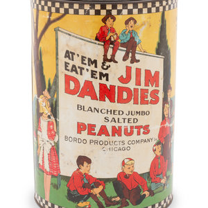 Appraisal: A Jim Dandies Jumbo Peanut Tin manufactured by Bordo Products