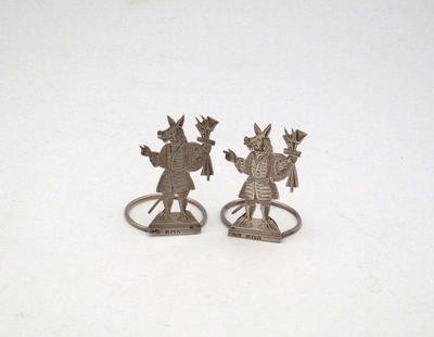 Appraisal: A pair of late-Victorian silver 'Trusty Servant' menu card holders