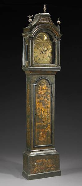 Appraisal: A George III japanned long case clock Jn Bruce London