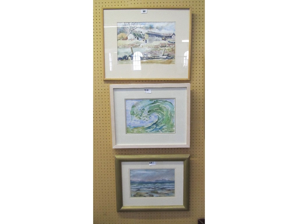 Appraisal: Lot comprising two watercolours and a pastel all signed