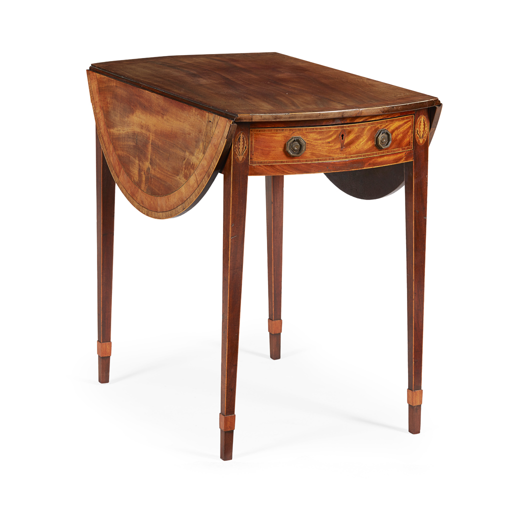 Appraisal: GEORGE III MAHOGANY PEMBROKE TABLE LATE TH CENTURY the oval