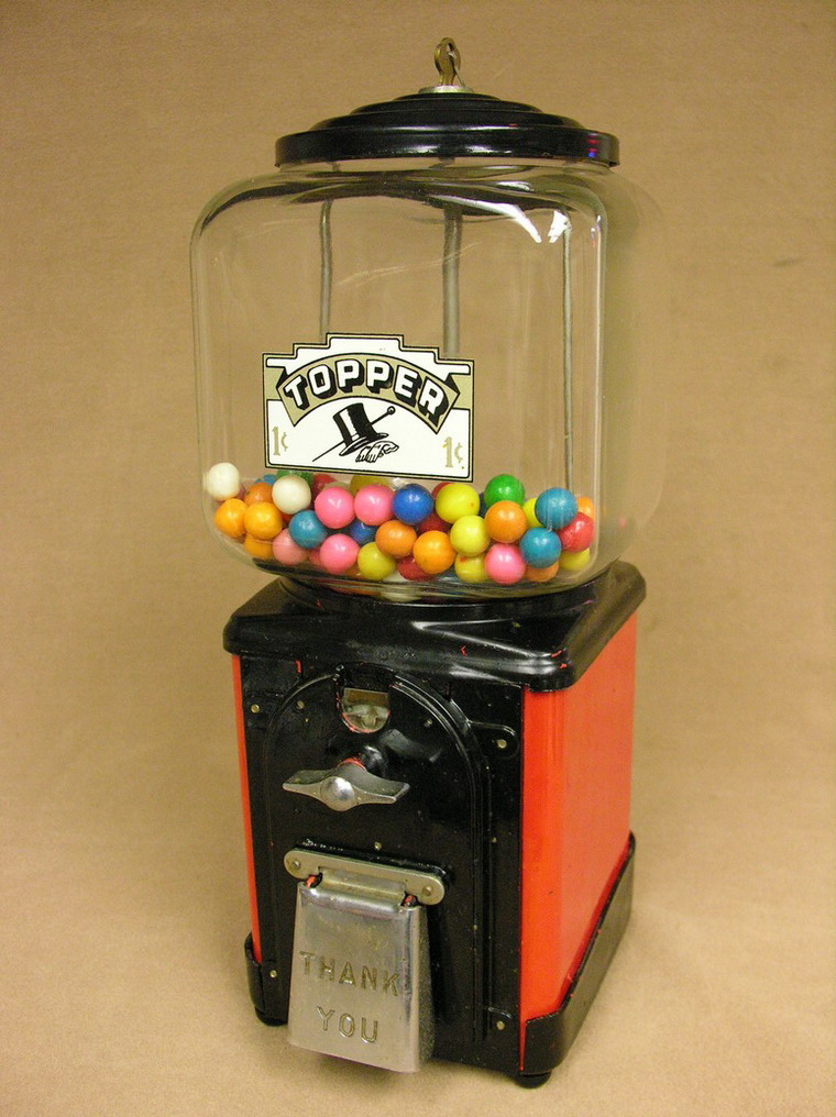 Appraisal: VICTOR TOPPER ONE CENT GUMBALL MACHINE circa with key mech