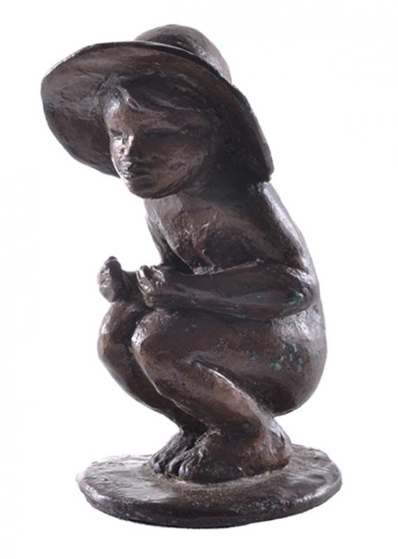 Appraisal: GUY BOYD - Crouching Child bronze signed on base Guy