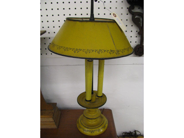 Appraisal: Tole Style Lamp matching paper shade