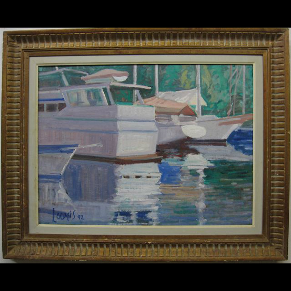 Appraisal: BOATS AT REST CLARENCE AINSLIE LOOMIS - CANADIAN OIL ON