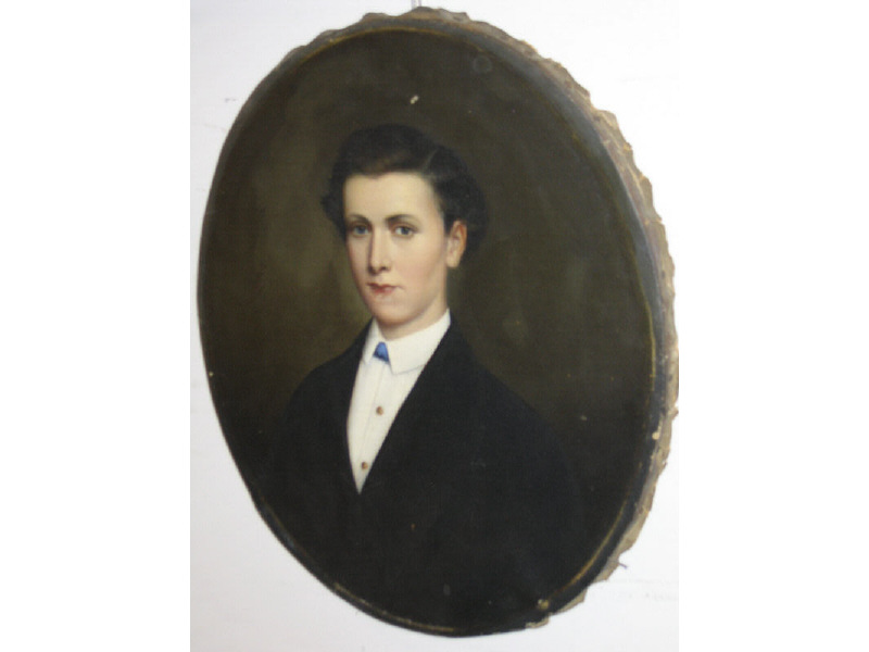 Appraisal: AMERICAN SCHOOL TH CENTURY Waist-length portrait of a young man