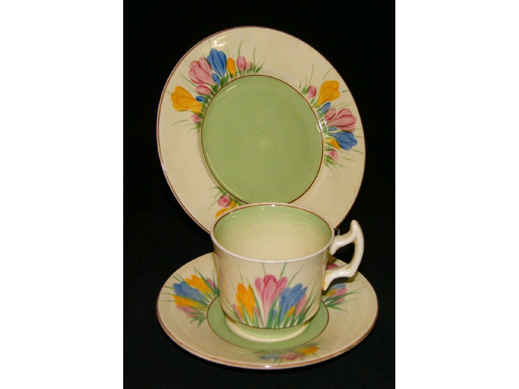 Appraisal: Clarice Cliff 'Spring Crocus' trio side plate diameter