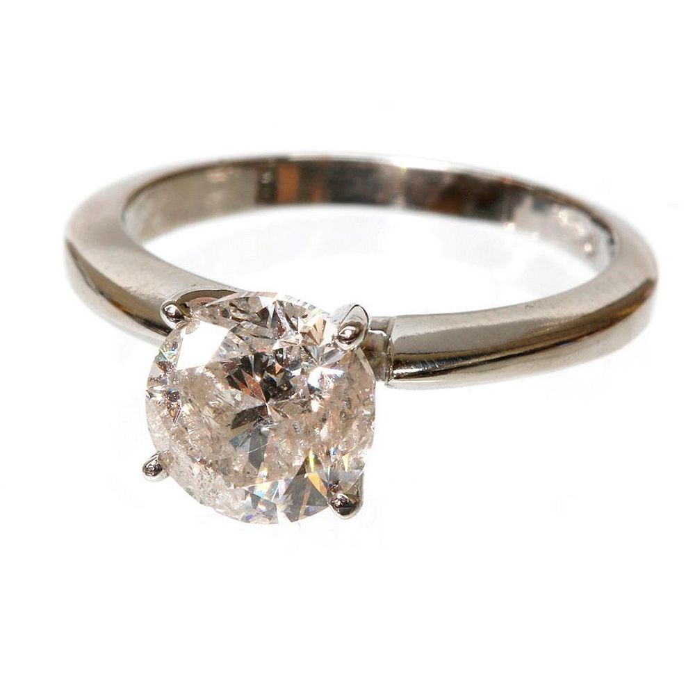 Appraisal: carat diamond weight and K gold weight ring round brilliant-cut