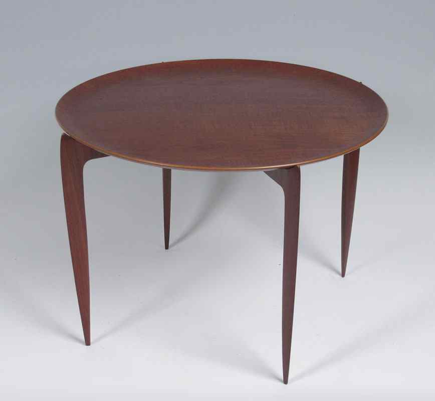 Appraisal: FRITZ HANSEN DANISH MODERN FOLD AWAY TRAY TABLE Round tray