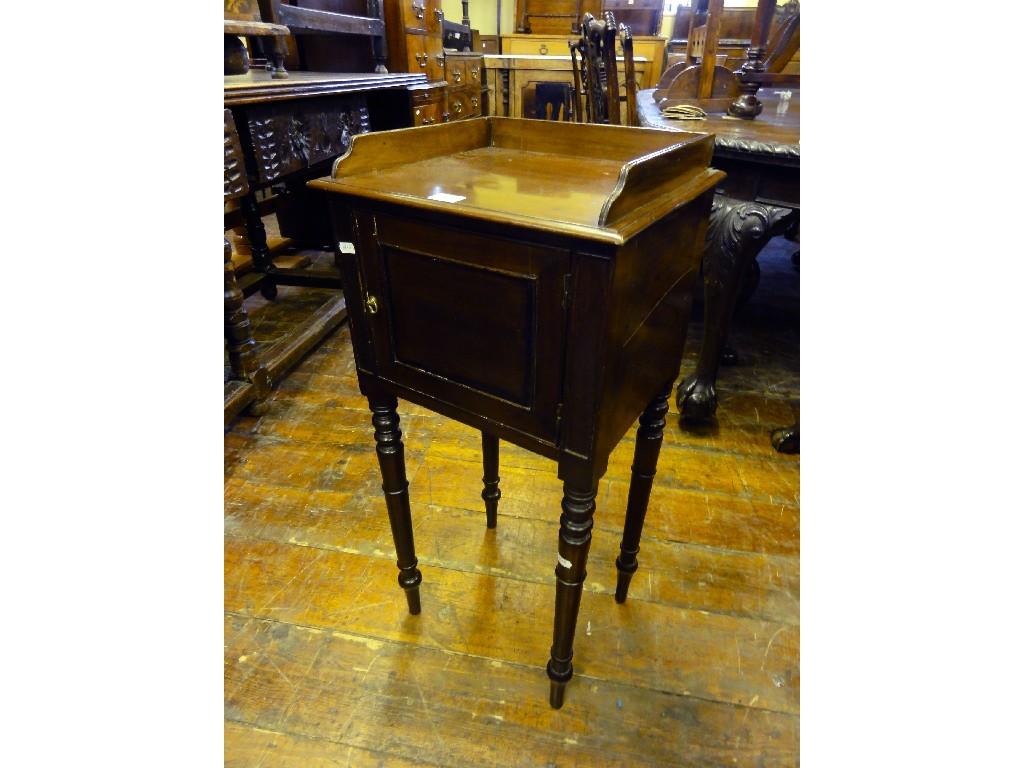 Appraisal: A th century mahogany pot cupboard of square cut form