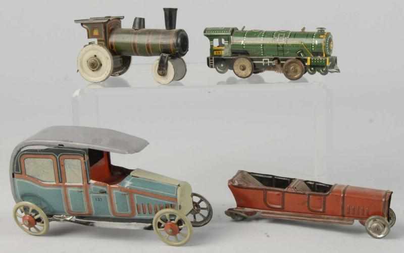 Appraisal: Lot of Tin Litho Vehicle Penny Toys Description German Includes