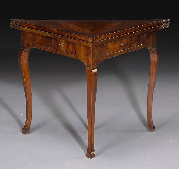 Appraisal: An Italian Rococo inlaid walnut games table mid th century