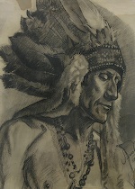 Appraisal: Michael Srisky American early th Century Indian chief Charcoal on