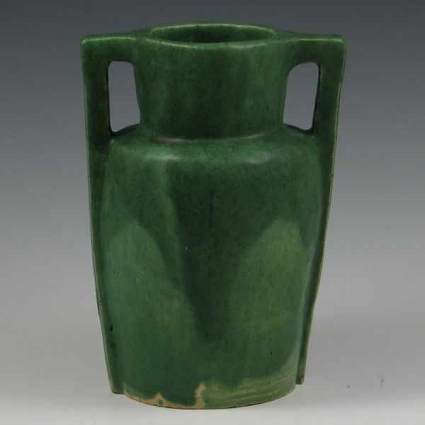 Appraisal: Hatch Handled Vase marked hand incised Hatch several small bruises