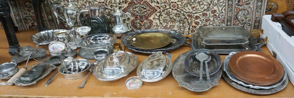 Appraisal: Collection of Silverplate Table Articles Mahogany Hanging Clock and other