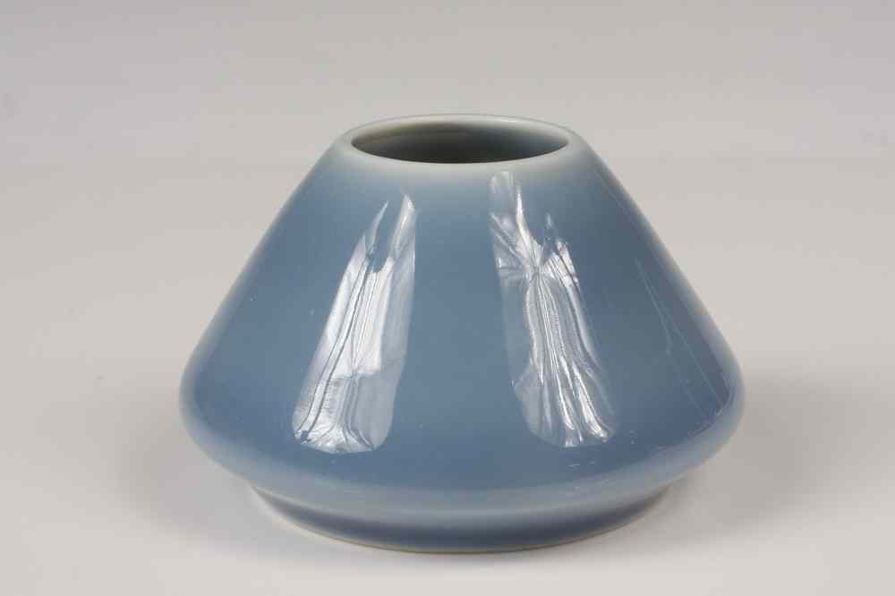 Appraisal: SMALL CHINESE PORCELAIN VASE - Sky Blue Glazed Conical Vase