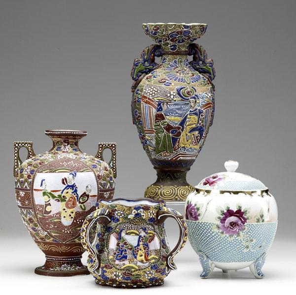 Appraisal: Four pieces of Nippon Moriage Japanese late th C Three