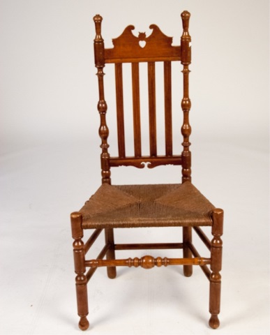 Appraisal: William and Mary Style Banister-back Chair Probably Virginia Craftsman Tulip