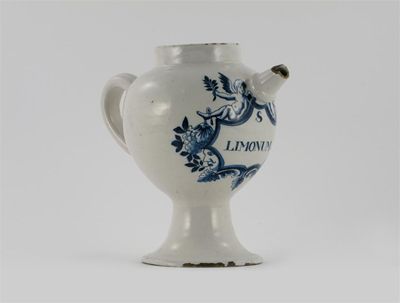 Appraisal: A Continental tin-glazed wet drug jar painted in blue with