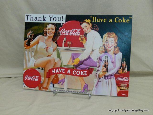 Appraisal: Coca-Cola Vintage Style Tin Advertising Sign - authorized Coca-Cola tin