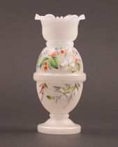 Appraisal: Victorian Camphor Glass Vase Victorian camphor glass vase features a