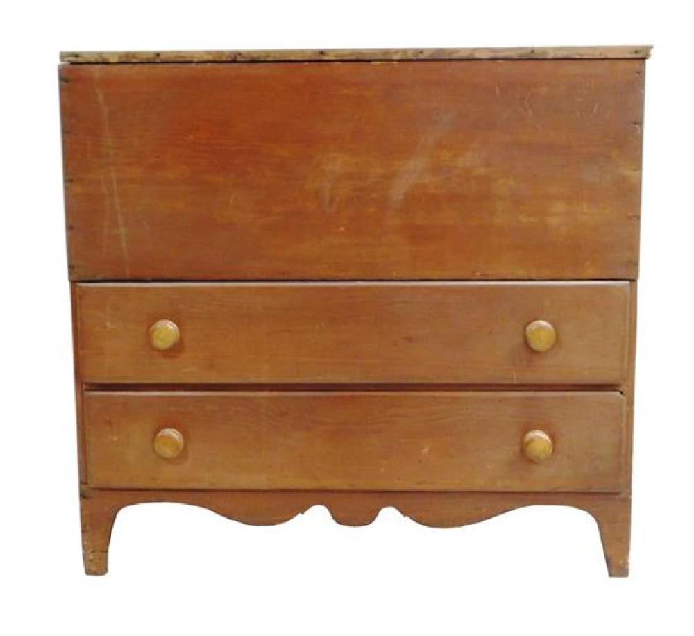 Appraisal: Late th early th C blanket chest American top with