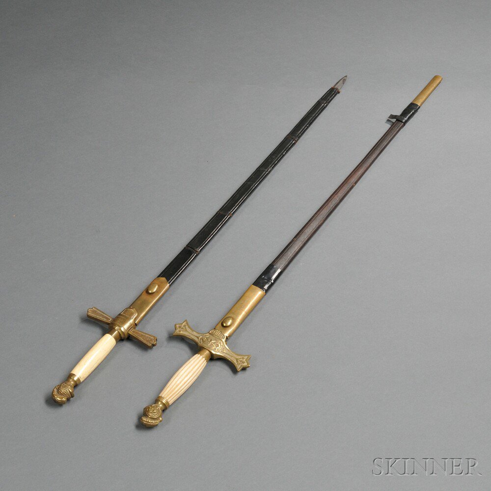 Appraisal: Two Militia Swords c mid- th century a sword with