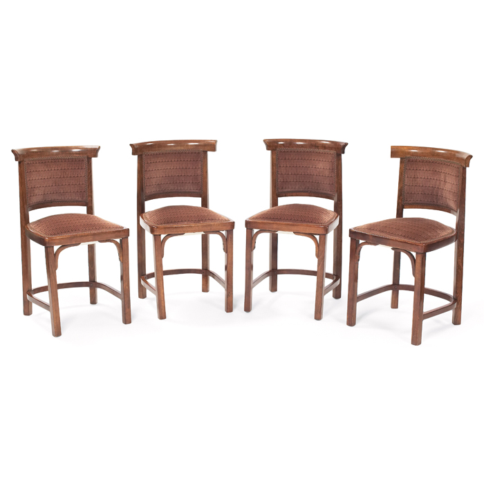 Appraisal: Josef Hoffman chairs set of four in beech upholstered curved