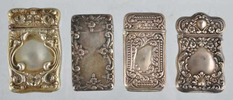 Appraisal: Lot of Match Safes Description Three Sterling and one silveroin