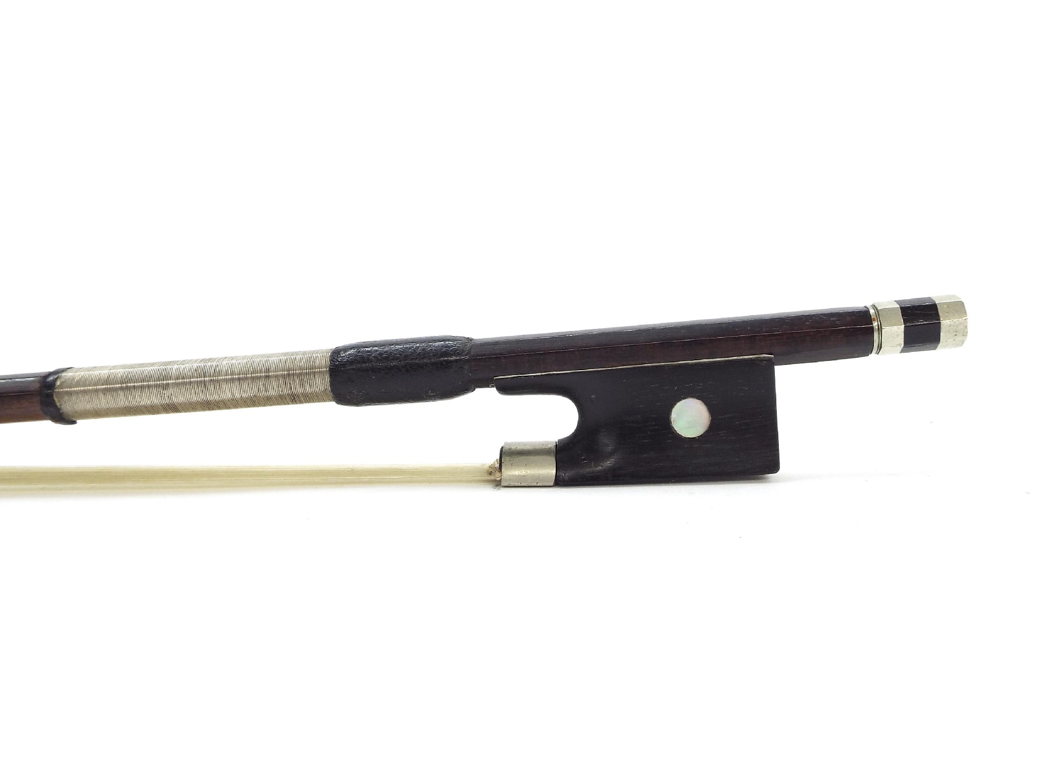 Appraisal: French nickel mounted viola bow unstamped gm