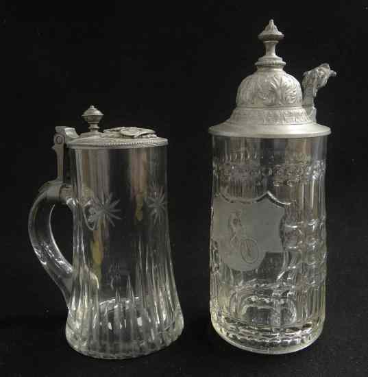 Appraisal: Lot Glass German Steins ''Lengenfeld''