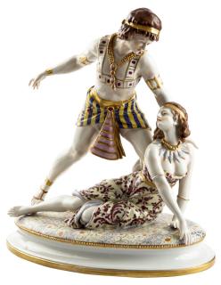 Appraisal: A PORCELAIN GROUP OF BALLETS RUSSES ANTONY AND CLEOPATRA STYLE