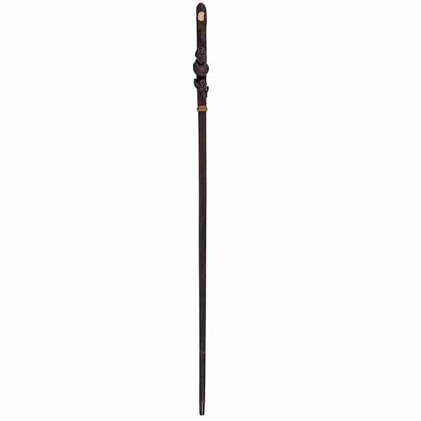 Appraisal: Abraham Lincoln Hand-Carved Cane in ln ferrule in textured wooden