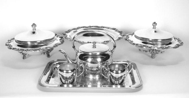 Appraisal: Group of Silver Plated Serving Items including a pair of