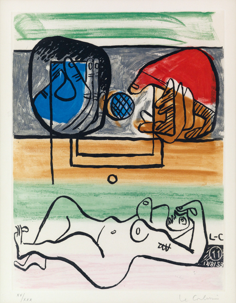 Appraisal: LE CORBUSIER Unit XI Color aquatint x mm x inches