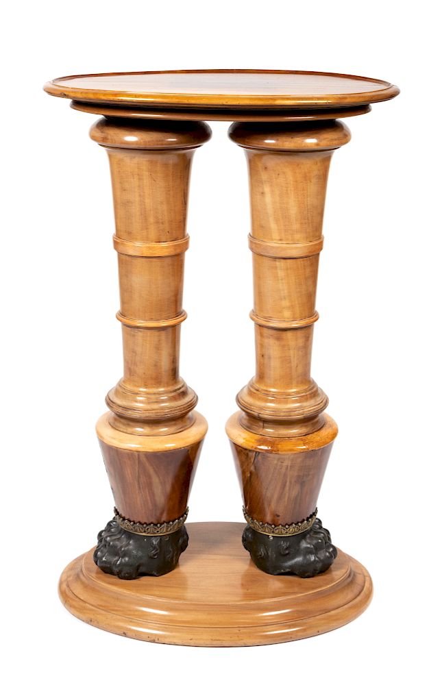 Appraisal: A Biedermeier Bronze-Mounted Birch Pedestal Probably Austrian th Century Height