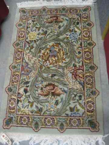 Appraisal: Tabriz Persian Handmade Mat outstanding floral on pastel green field