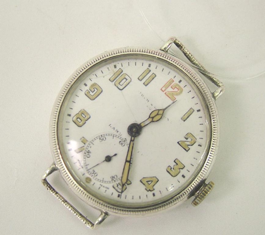 Appraisal: 's silver wire lug gentleman's wristwatch Swiss lever movement no