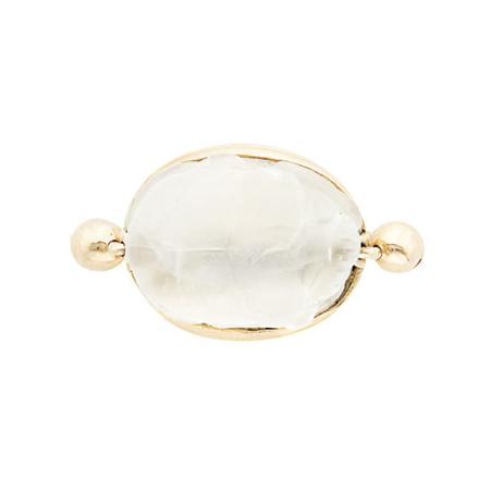 Appraisal: Gold and Rock Crystal Scarab Swivel Ring Estimate -